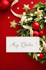 Fototapeta na wymiar christmas card and ornaments