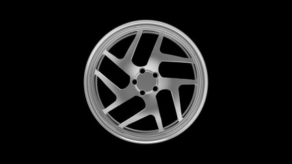 Obraz premium 3d rendering of an exclusive car rim isolated in studio background