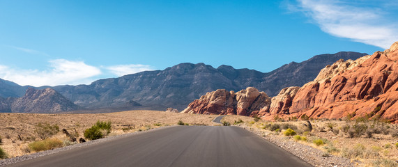 road to the mountains of redrock canyon