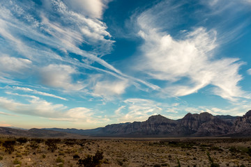 Clouds over mountains at redrock canyon