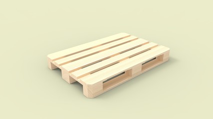 3d rendering of a pallet isolated in a studio background