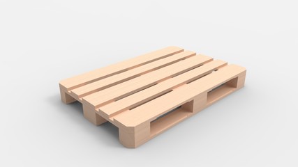 3d rendering of a pallet isolated in a studio background