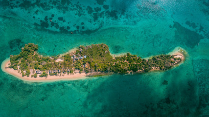 Fototapeta na wymiar aerial view of the chapwani island in Zanzibar