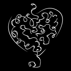 Heart icon. Vector illustration of a heart. Hand drawn logo heart icon from patterns.