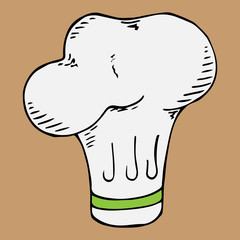 Vector illustration headdress cook. Hand drawn headdress cook.