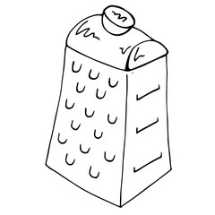 Grater icon. Vector illustration of a grater. Hand drawn grater for vegetables.