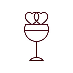 Isolated love cocktail icon line vector design