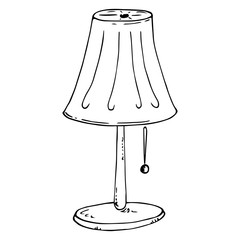Nightlight icon. Vector illustration of a table lamp. Floor lamp. Hand drawn nightlight.