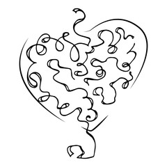 Heart icon. Vector illustration of a heart. Hand drawn logo heart icon from patterns.