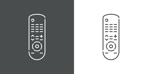 Icono plano lineal control remoto en fondo gris y fondo blanco © teracreonte