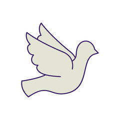 Isolated dove bird fill vector design