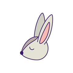 Isolated rabbit cartoon fill vector design
