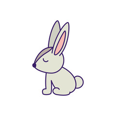 Isolated rabbit cartoon fill vector design