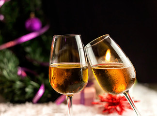 The New Year champagne glasses