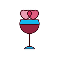 Isolated love cocktail icon fill vector design