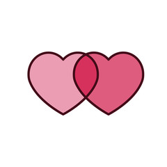 Isolated hearts icon fill vector design