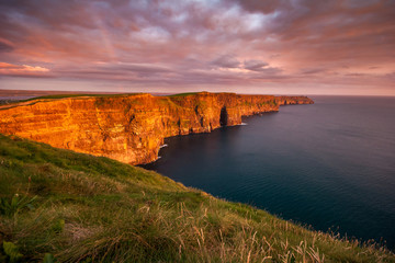 Cliffs of Moher Ireland at sunset in Ireland