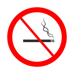 Vector not allowed sign on white background with red circle.  Illustration can use in cafe, restaurant. 