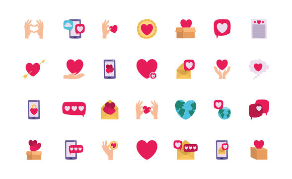 Isolated Love Icon Set Vector Design