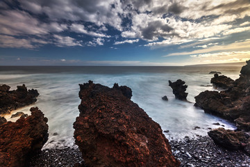 Lava rocks on the shore of La perouse bay, Maui, Hawaii