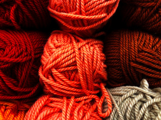 Beautiful colorful different thread balls.