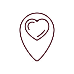 Isolated heart gps mark line vector design