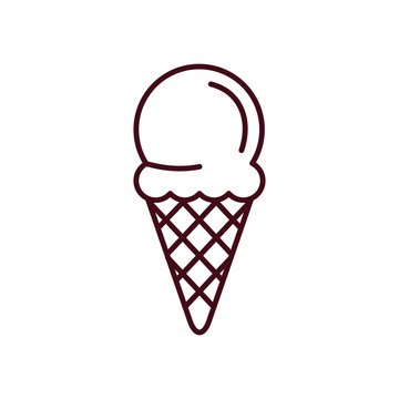 Summer and delicious ice cream line design