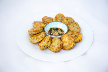 Korean style pan-fried meatballs which is called dong-geulangttaeng in Korea