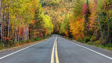 Scenic drive in the Mountains with fall colors