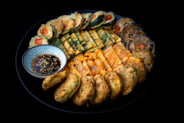 Korean style assorted savory pancakes