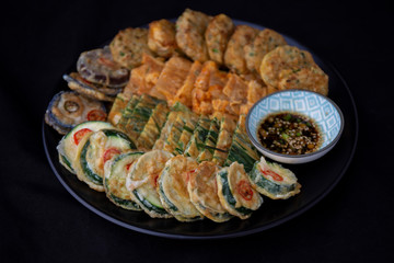 Korean style assorted savory pancakes