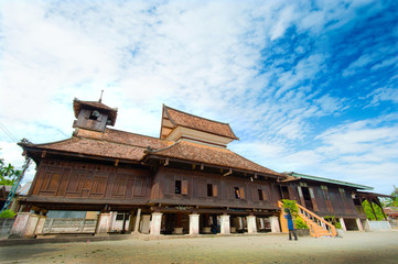 Mosque made of wood, Narathiwat, Thailand.