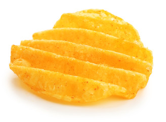 Naklejka na ściany i meble Tasty potato chip isolated on white