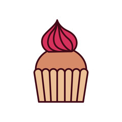 Isolated cupcake icon fill design