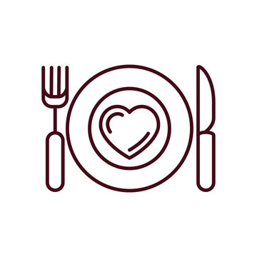 Isolated Love Food Line Vector Design