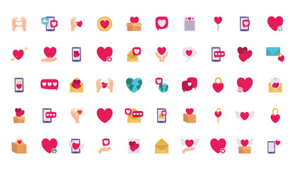 Isolated love icon set vector design