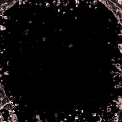 Rose champagne drops on dark background