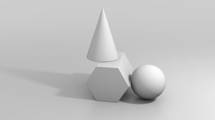 3D Plaster Figures | Prism, Sphere, Cone