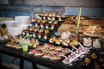 Catering snacks and canape