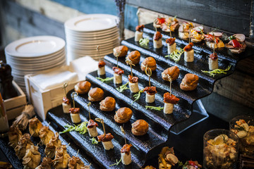 Catering snacks and canape