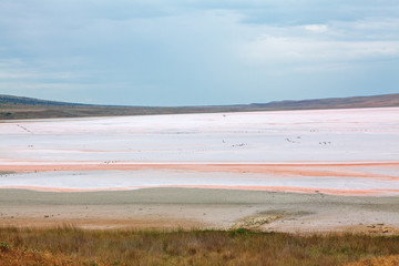 Scenery of Chokrakske Lake in Crimea 