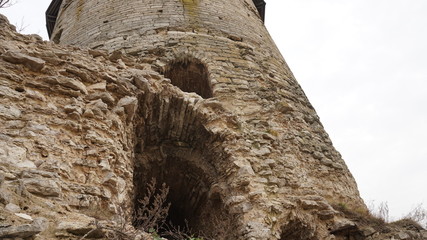Temples of the Pskov architectural school..The complex of fortifications of Okolny city,.The rattle tower.