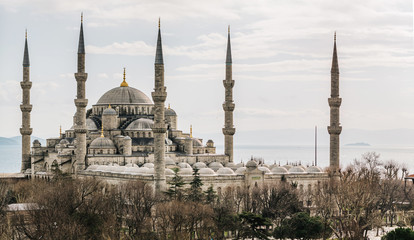Fototapeta na wymiar The Sultan Ahmet Mosque (Blue Mosque) - a historic mosque in Istanbul, Turkey. 