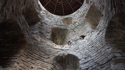 Temples of the Pskov architectural school..The complex of fortifications of Okolny city,.The rattle tower.