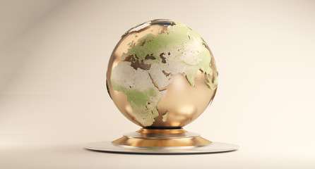 golden creative earth 3d-illustration