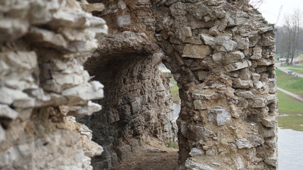 Temples of the Pskov architectural school..The complex of fortifications of Okolny city,.The rattle tower.