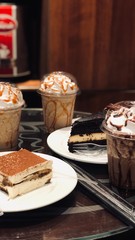 cake with cream and chocolate