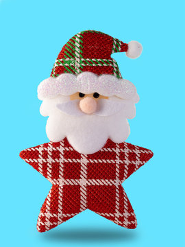 Santa claus on blue background. (clipping path)