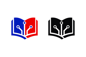 digital data line on book concept for icon ready to use