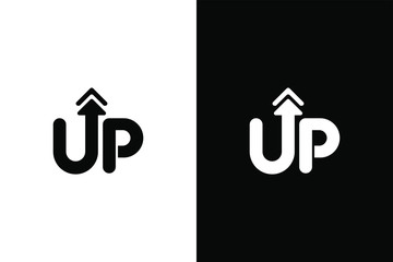 typography of UP with black and white background